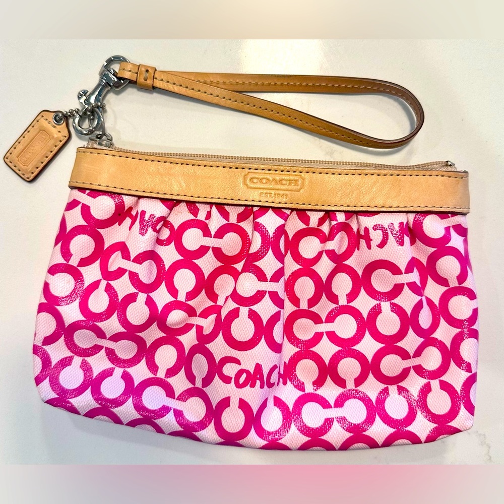 Coach Large Pink Wristlet